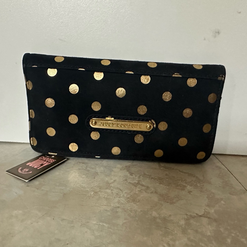 Juicy Couture Black and Gold Dot Wallet